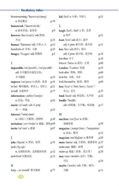 Vocabulary Index(第136页)