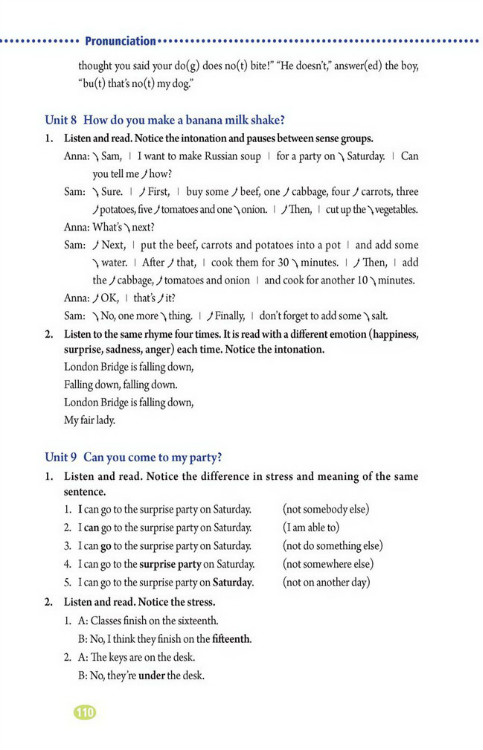 Pronunciation(第110页)