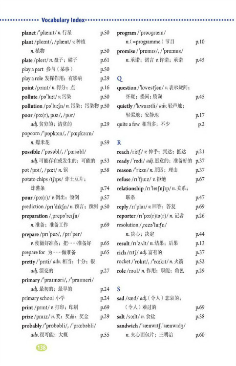 Vocabulary Index(第138页)