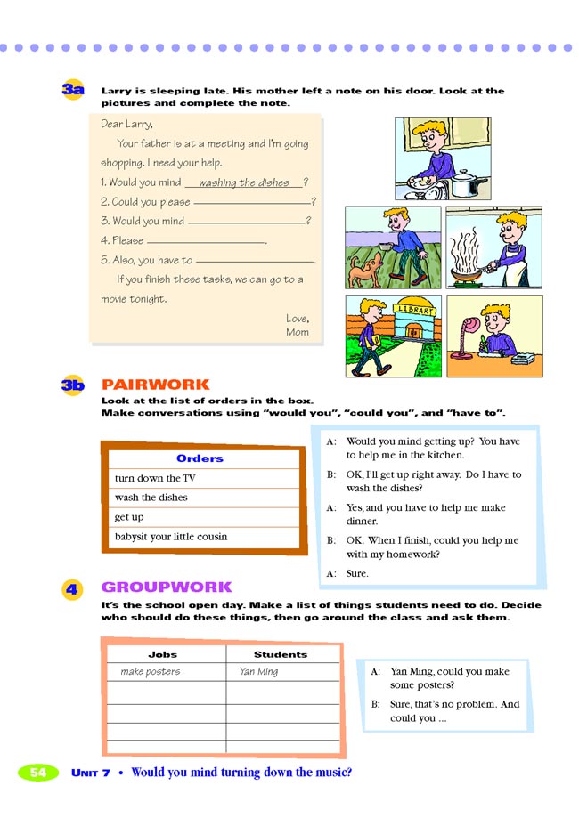 Unit 7 Would you mind turning down the music?(第54页)