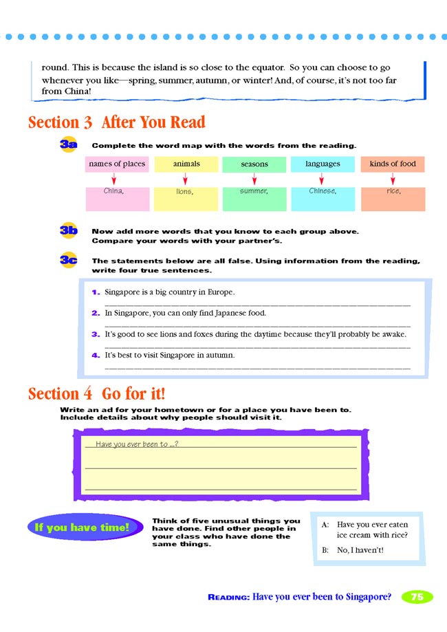 Unit 9 Have you ever been to an amusement park?(第75页)