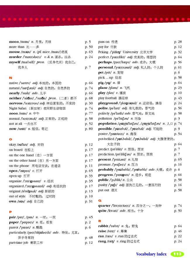 Words and Expressions in Each Unit(第113页)