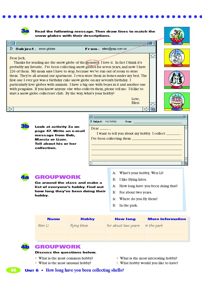 Unit 6 How long have you been collecting shells?(第48页)