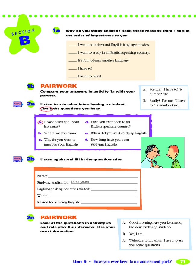 Unit 9 Have you ever been to an amusement park?(第71页)