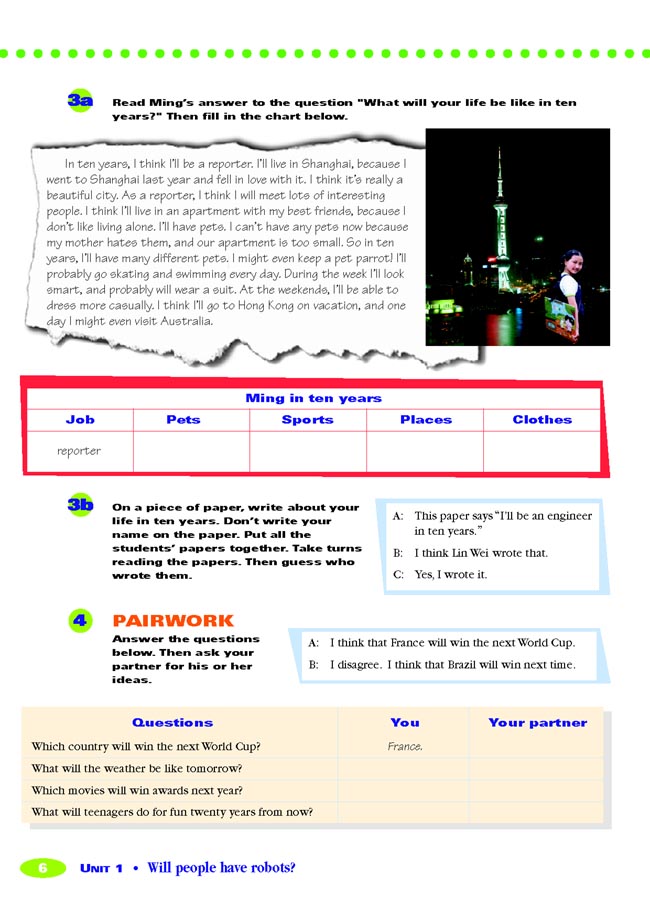 Unit 1 Will people have robots?(第6页)