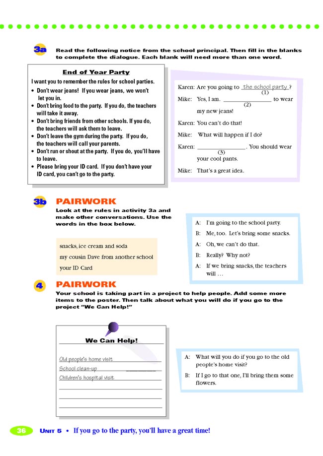 Unit 5 If you go to the party, you’ll have a great time!(第36页)