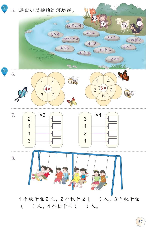 4 表内乘法（一）(第57页)