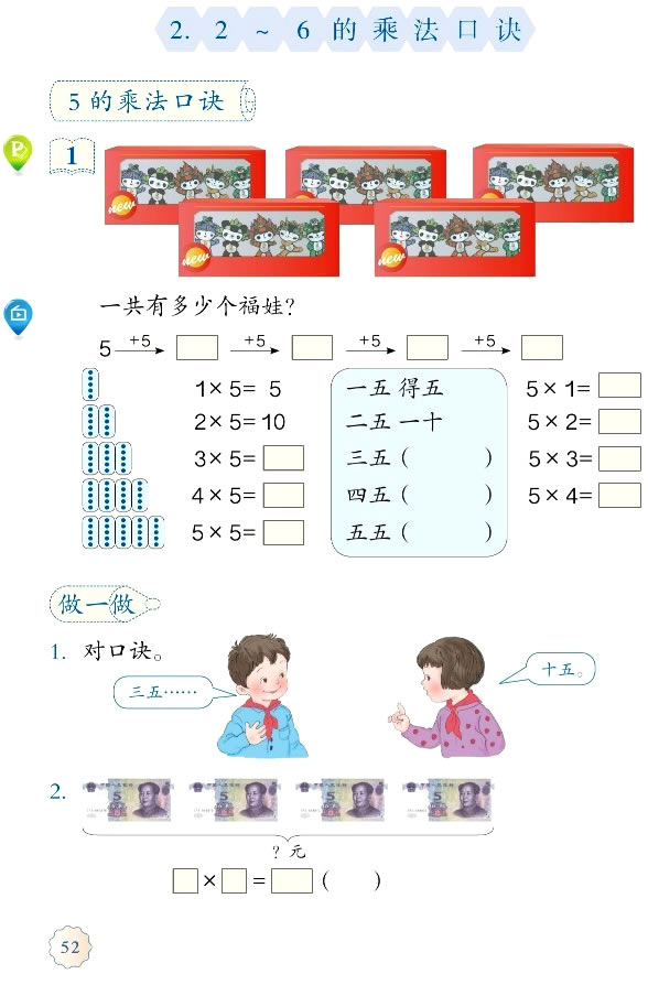 4 表内乘法（一）(第52页)