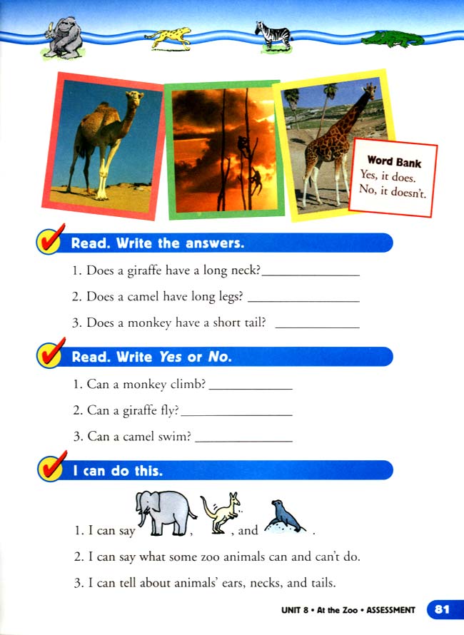 unit 8 At the Zoo(第81页)