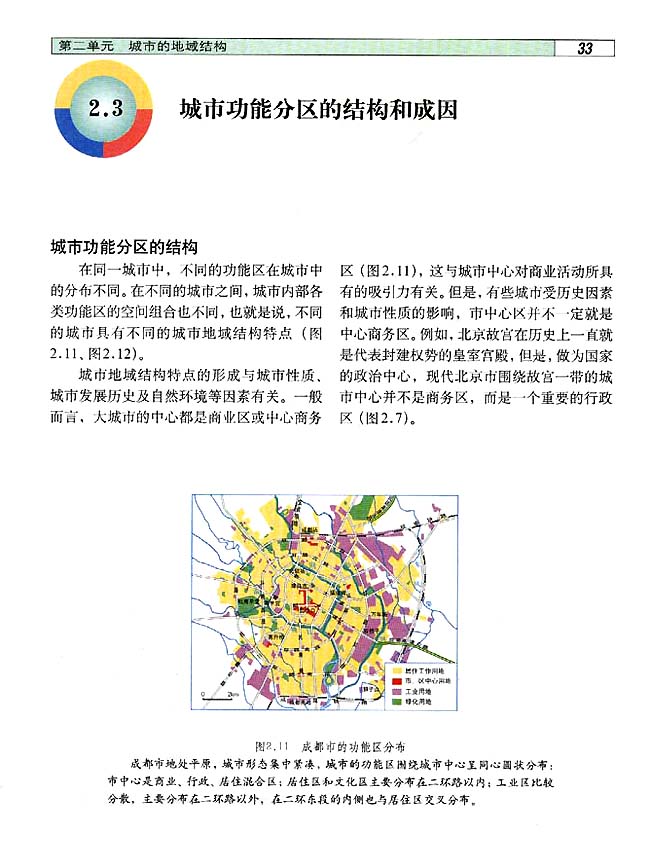 2．3 城市功能分区的结构和成因(第33页)