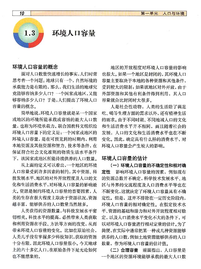 1．3 环境人口容量(第10页)