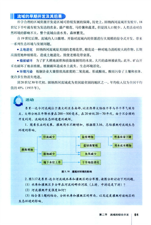 第二节 流域的综合开发──以美国田纳西河流域为例(第51页)