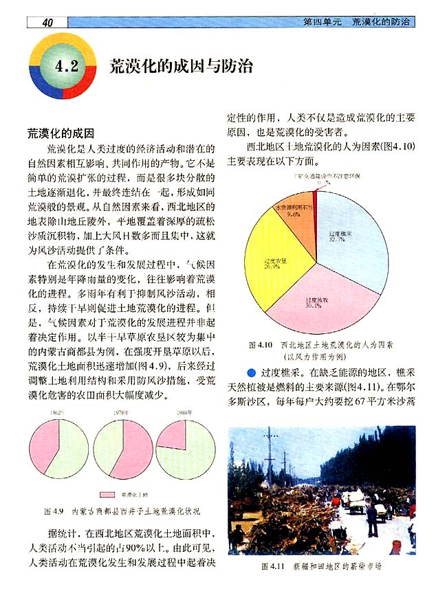 4．2 荒漠化的成因和防治(第40页)