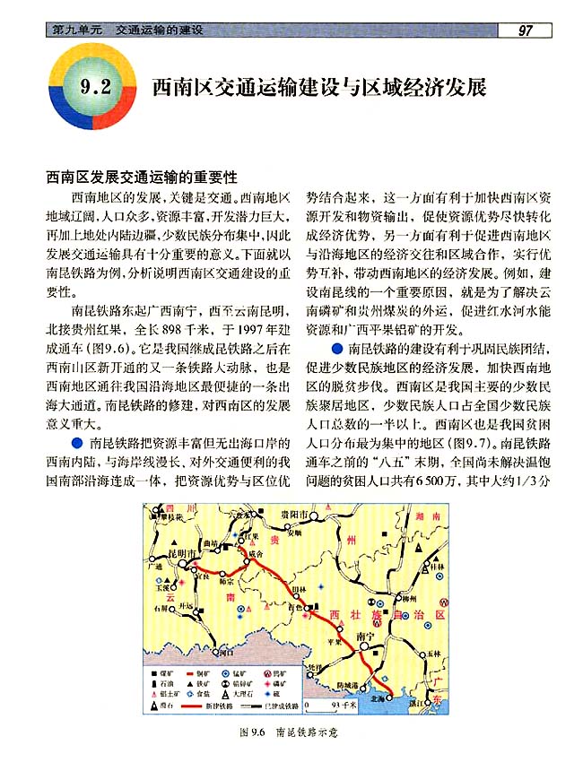 9．2 西南地区交通运输建设与区域经济发展(第97页)