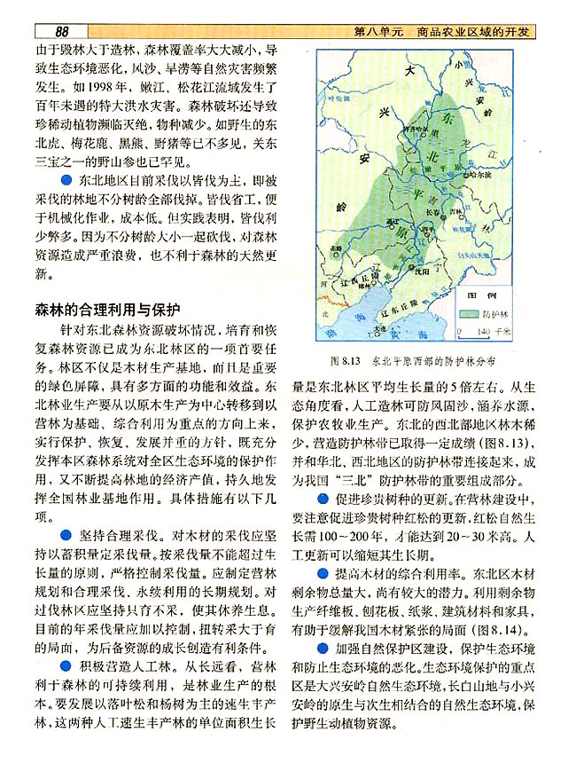 8．3 森林资源的合理利用与保护(第88页)