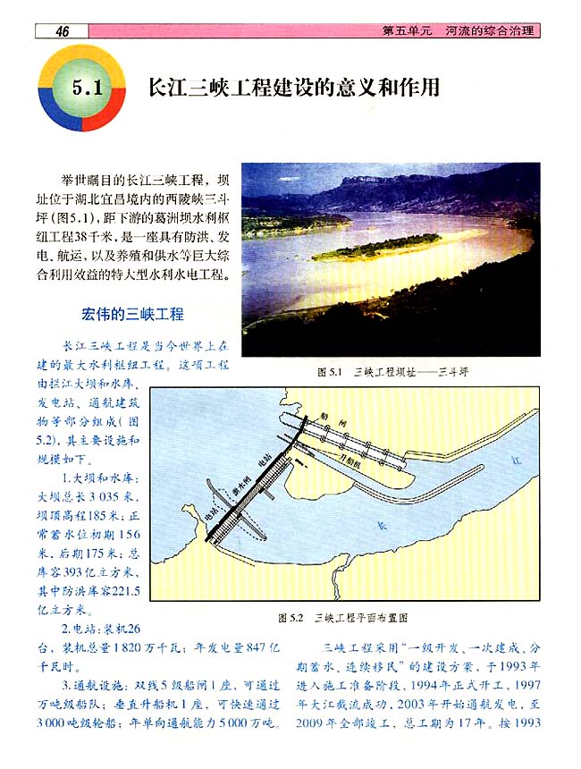 5．1 长江三峡工程建设的意义和作用(第46页)