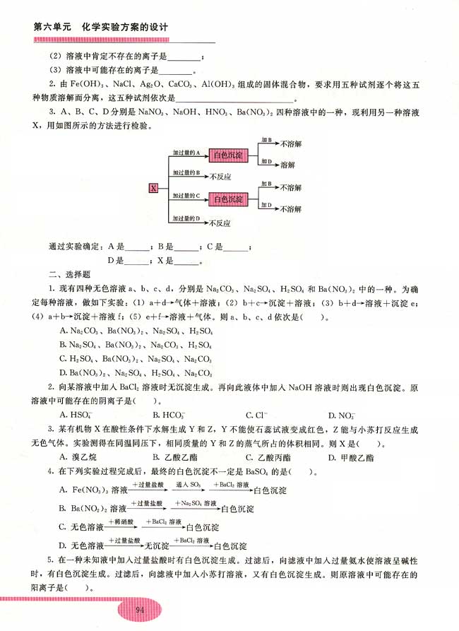 单元小结 复习题(第94页)