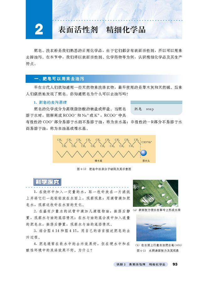 课题2 表面活性剂 精细化学品(第93页)