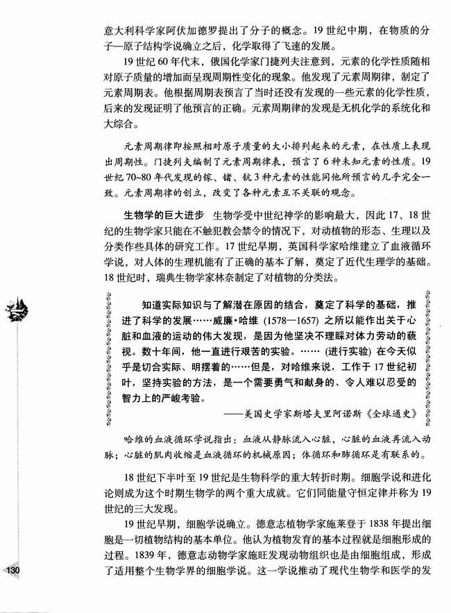 第五章 17世纪至20世纪初的自然科学和文学艺术 第一节 自然科学(第130页)