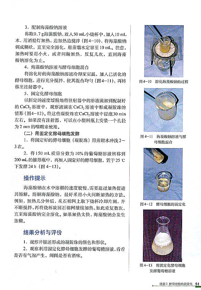 课题3 酵母细胞的固定化(第51页)