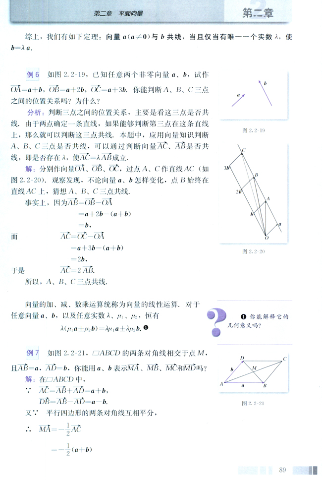 2.2 平面向量的线性运算(第89页)