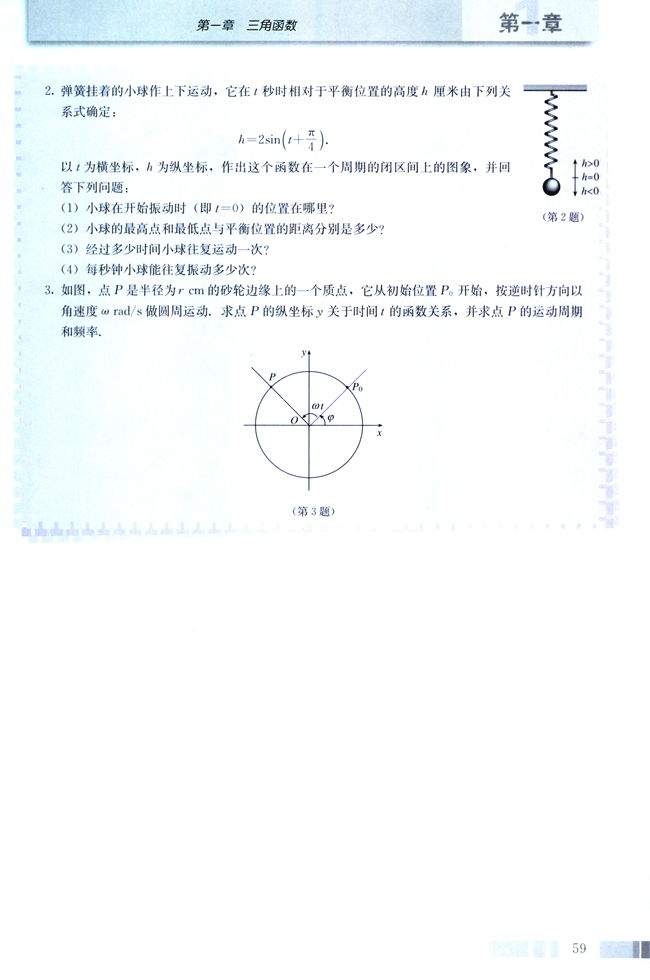 阅读与思考 振幅、周期、频率、相位(第59页)