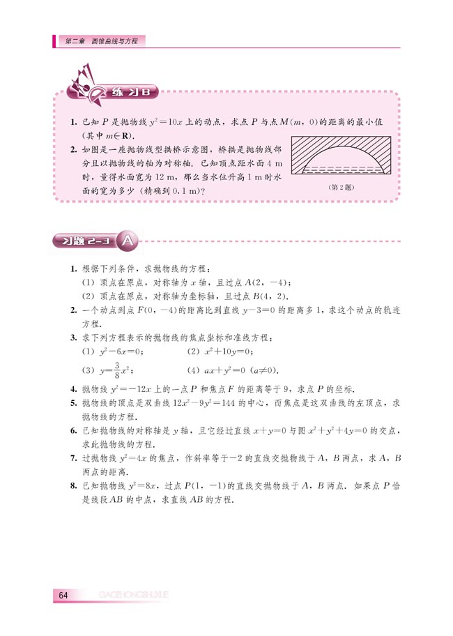 2.3.2 抛物线的几何性质(第64页)