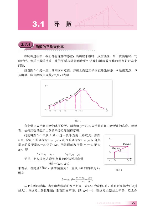 3.1.1 函数的平均变化率(第75页)