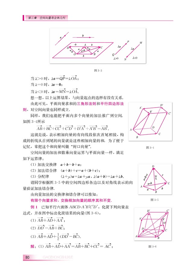 3.1.1 空间向量的线性运算(第80页)