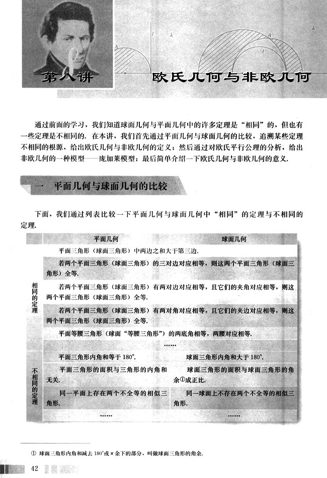 一 平面几何与球面几何的比较(第42页)