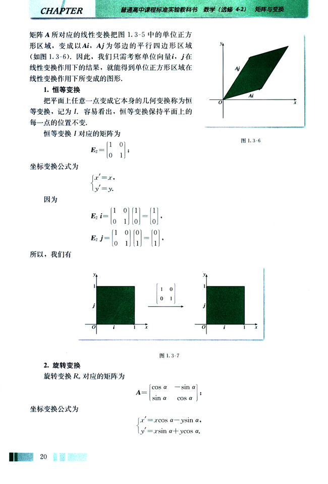 （二）一些重要线性变换对单位正方形区域的作用(第20页)