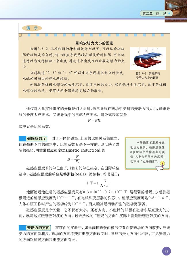 三、磁场对通电导线的作用(第33页)