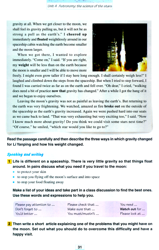 Unit 4 Astronomy: the science of the stars(第31页)