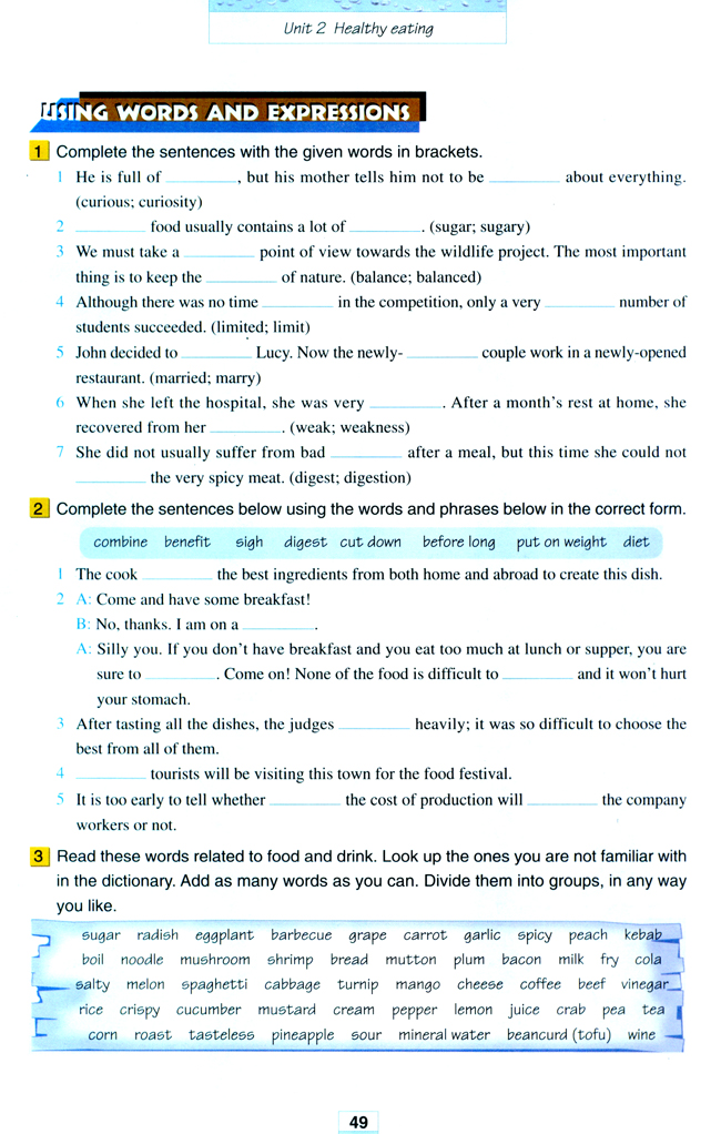 Unit 2 Healthy eating(第49页)