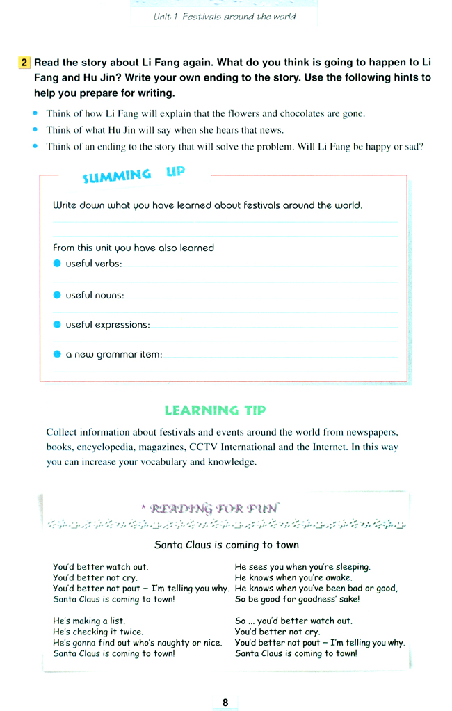 Unit 1 Festivals around the world(第8页)