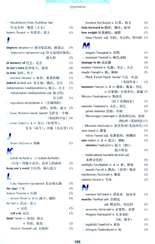 Vocabulary(第103页)
