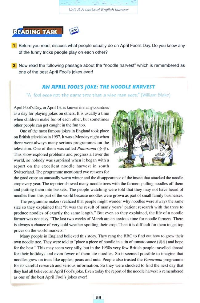 Unit 3 A taste of English humour(第59页)