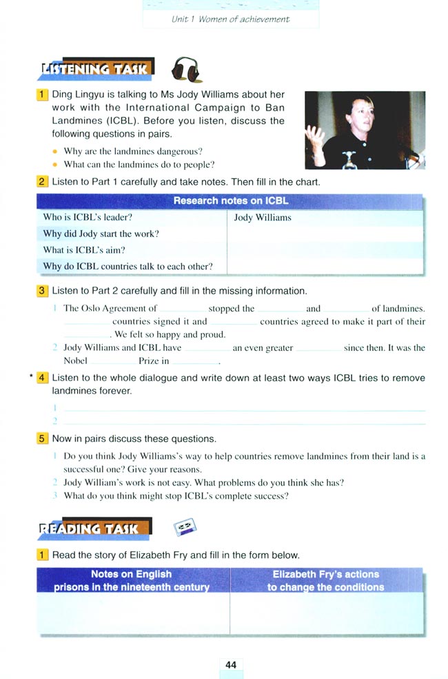 Unit 1 Women of achievement(第44页)