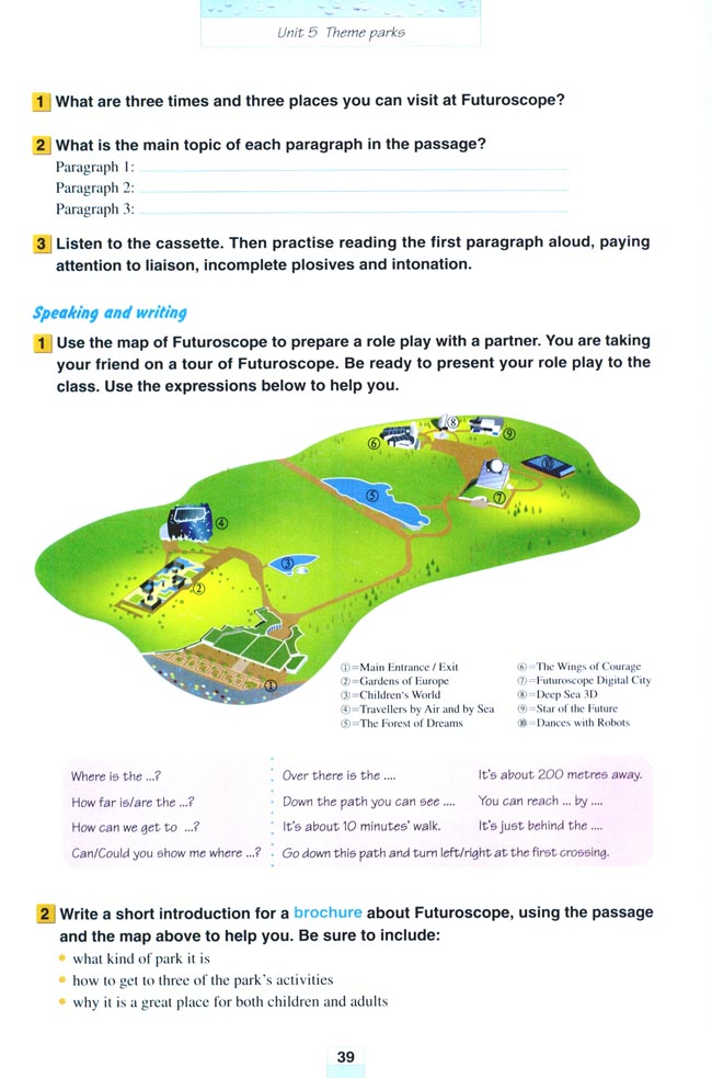 Unit 5 Theme parks(第39页)