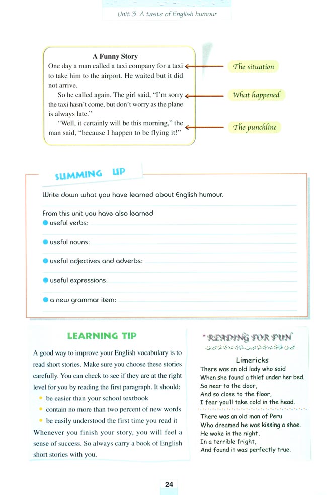 Unit 3 A taste of English humour(第24页)