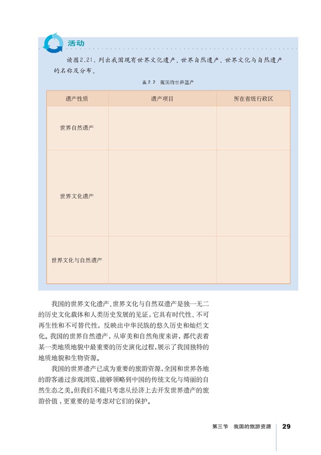 第三节 我国的旅游资源(第29页)