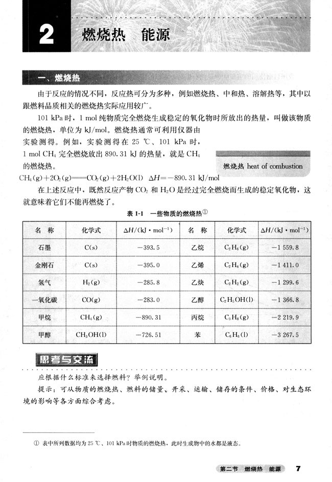 第二节 燃烧热 能源(第7页)