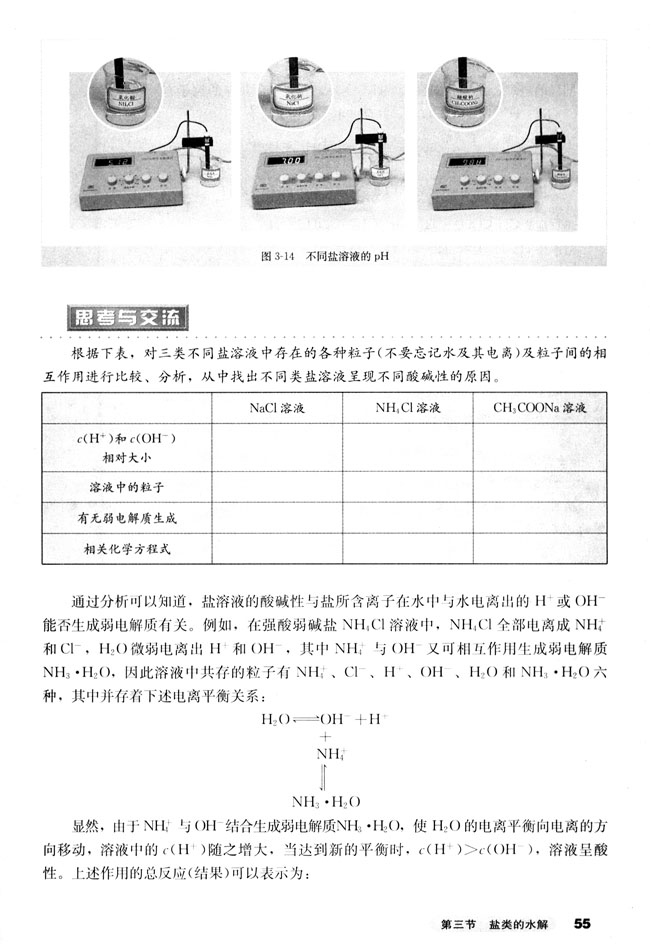 第三节 盐类的水解(第55页)