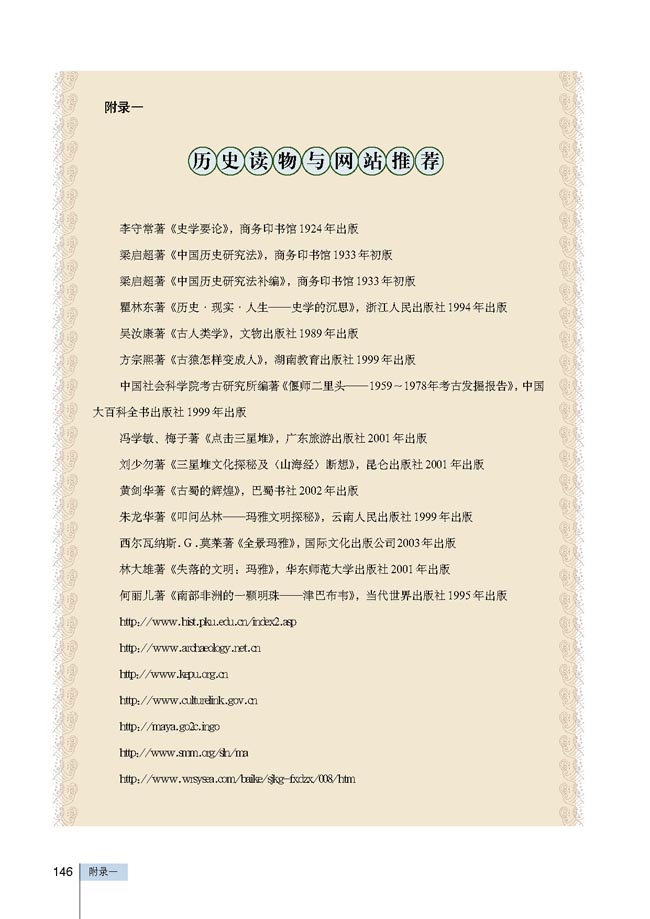 附录一 历史读物与网站推荐(第146页)