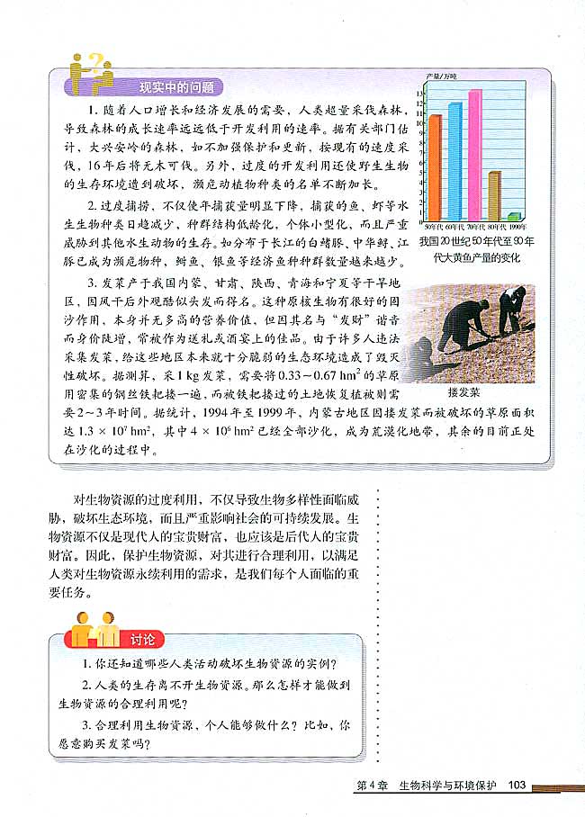 第3节 关注生物资源的合理利用(第103页)