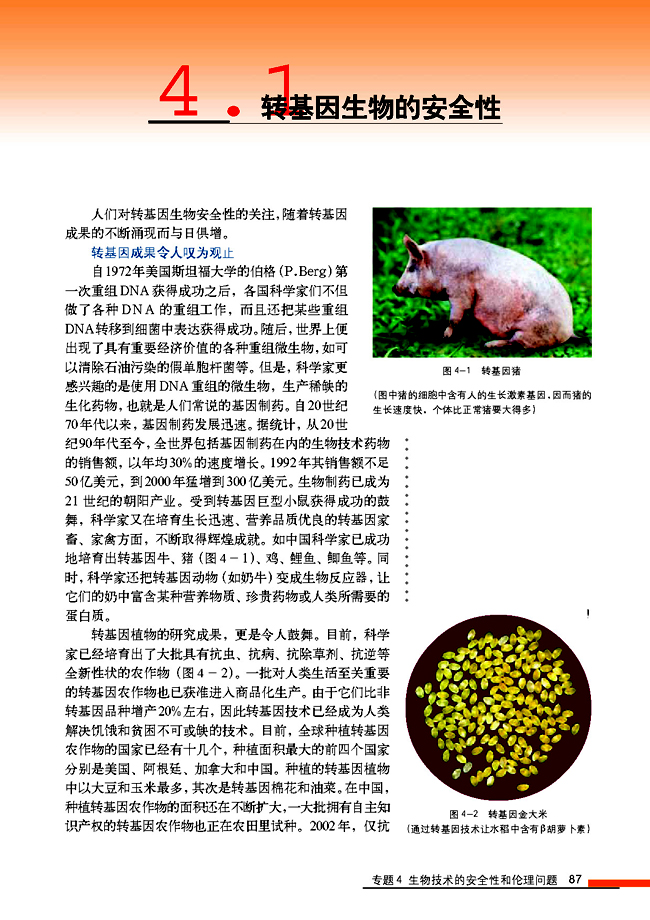 4.1 转基因生物的安全性(第87页)