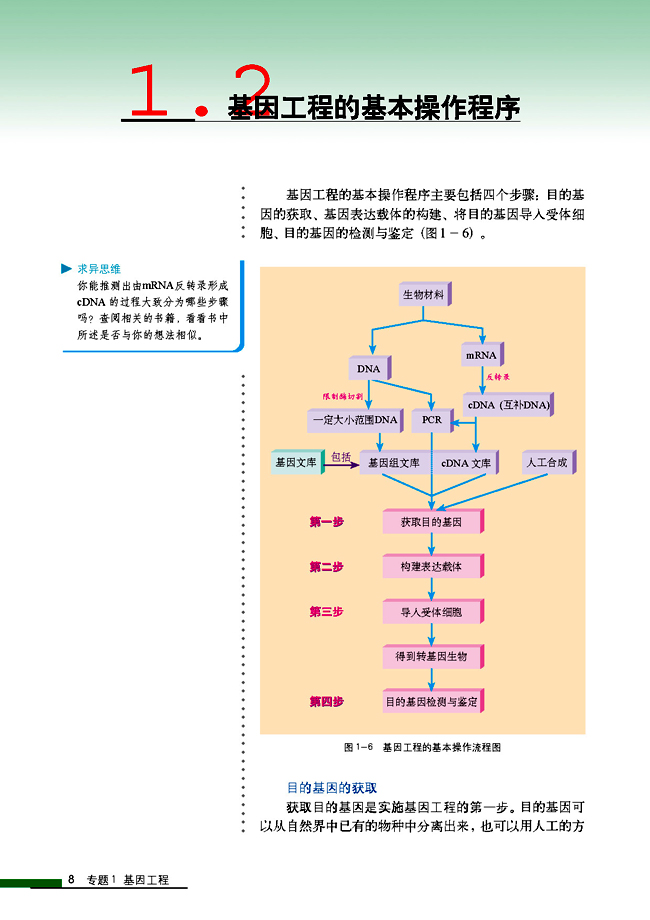 1.2 基因工程的基本操作程序(第8页)