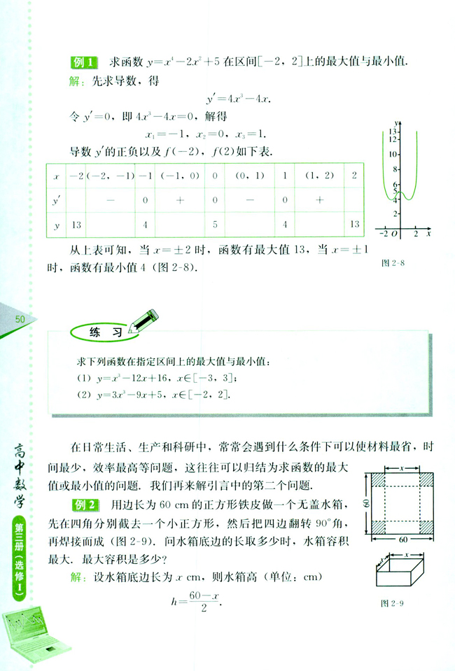 2.5 函数的最大值与最小值(第50页)