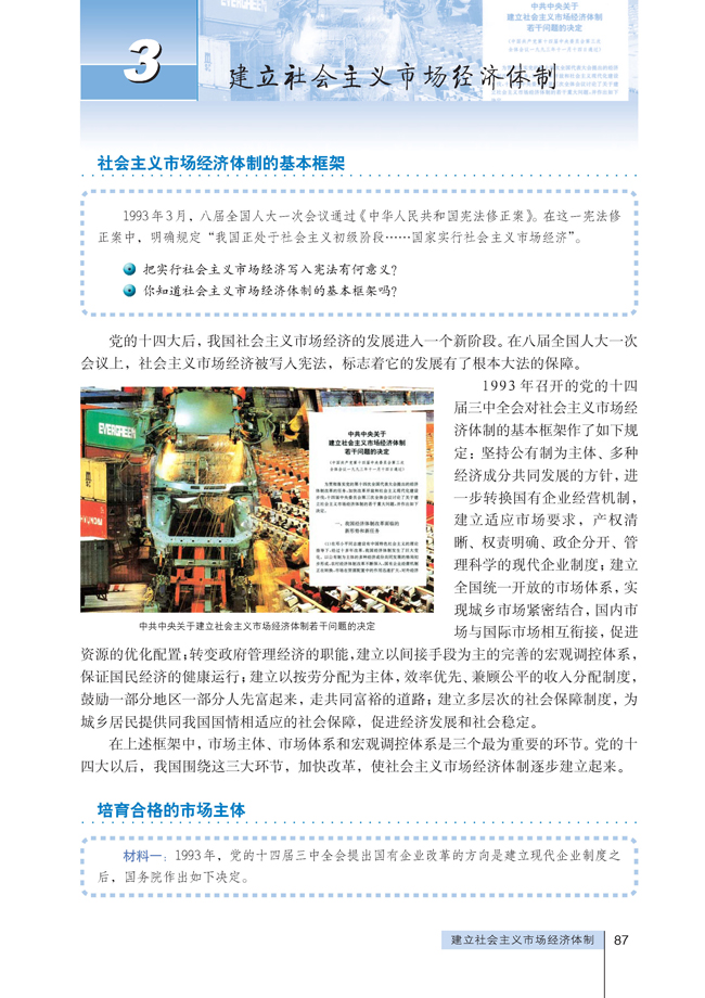 3 建立社会主义市场经济体制(第87页)