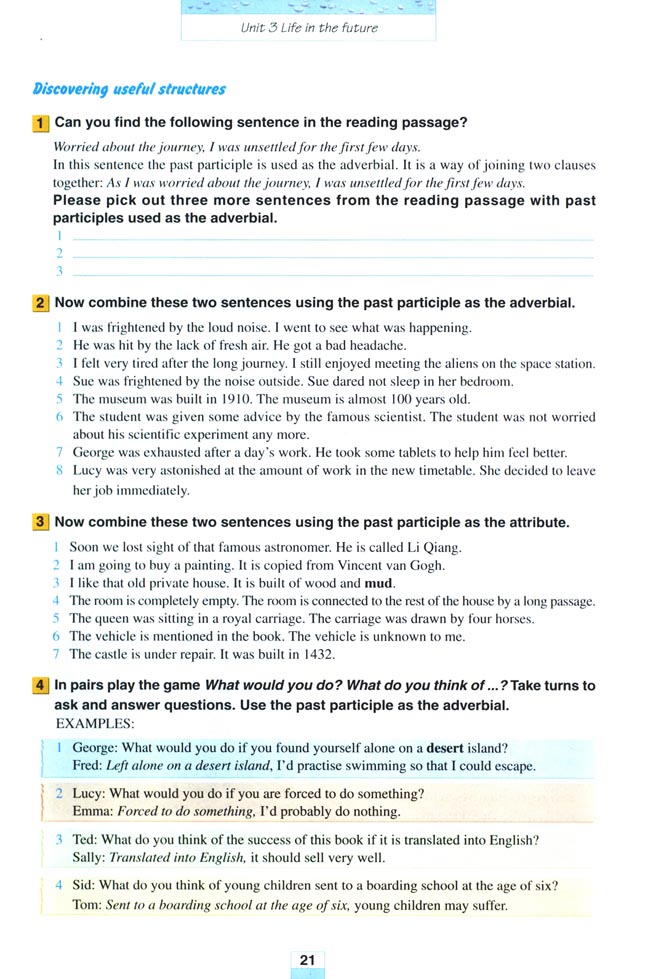 Unit 3 Life in the future(第21页)